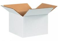 Front Side View of 3 ply White corrugated box (5X5X5 Inches).